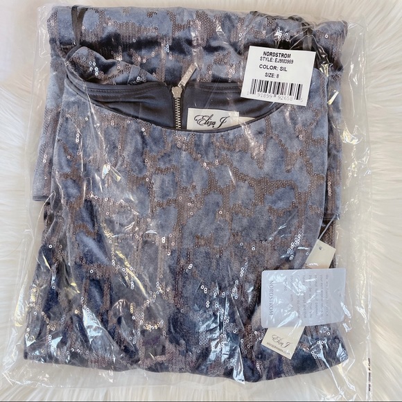 ELIZA J Sequin Velvet Sheath Dress - Picture 5 of 6